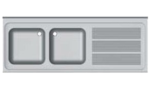 Fregadero doble modelo 600 (Con bastidor)